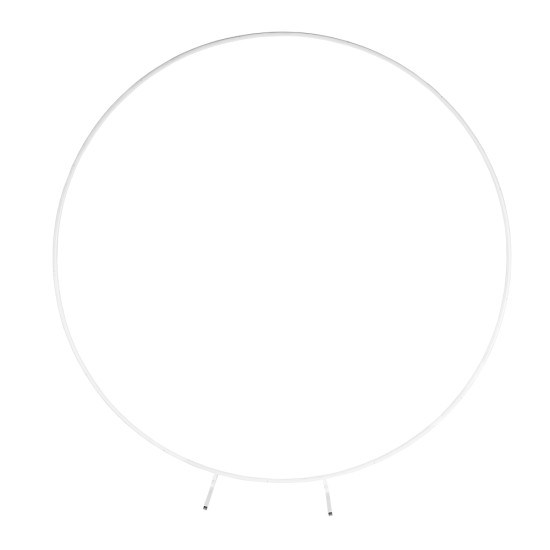 200CM White Round Balloon Backdrop Party Arch Stand Metal Circle Heavy Duty Wedding Arch Frame for Ceremony Birthday Party Anniversary Bridal Graduation Decoration