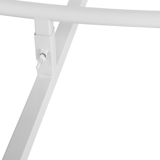 200CM White Round Balloon Backdrop Party Arch Stand Metal Circle Heavy Duty Wedding Arch Frame for Ceremony Birthday Party Anniversary Bridal Graduation Decoration