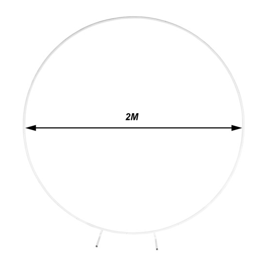 200CM White Round Balloon Backdrop Party Arch Stand Metal Circle Heavy Duty Wedding Arch Frame for Ceremony Birthday Party Anniversary Bridal Graduation Decoration