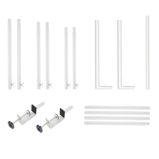 Metal Table Balloon Arch Kit, Adjustable Hight And Length Table Stand, For Birthday Party Wedding & Graduation Decorations, Christmas Decort Baby Shower Party Supplies Table Arch White