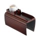 Non-slip Foldable Sofa Armrest Clip On Tray Sliding Detachable Cup Holder Couch Shelf Side Table Remote Control Phone Snacks Drinks Organizer Rack Mahogany Brown