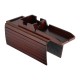 Non-slip Foldable Sofa Armrest Clip On Tray Sliding Detachable Cup Holder Couch Shelf Side Table Remote Control Phone Snacks Drinks Organizer Rack Mahogany Brown