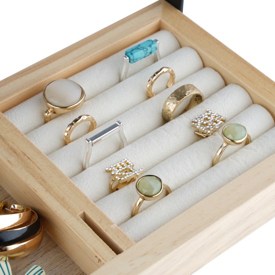 Tabletop Jewellery Organizer Stand 4 Tiers Earrings Holder Necklace Hook Jewelry Bracelet Watch Display Rack Ring Storage Shelf