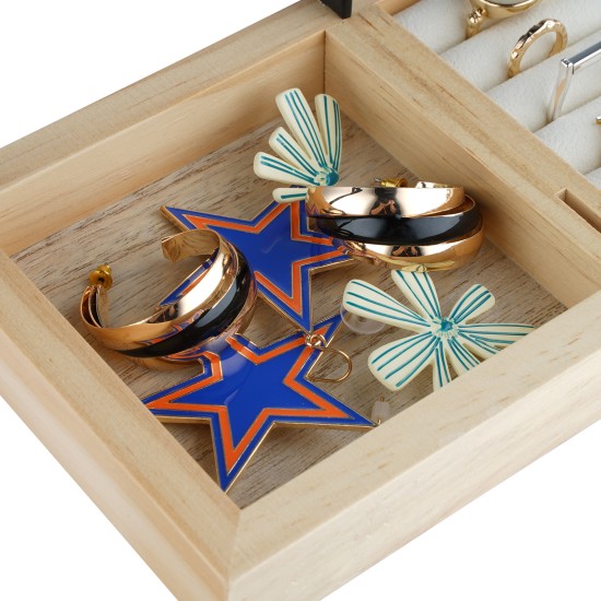 Tabletop Jewellery Organizer Stand 4 Tiers Earrings Holder Necklace Hook Jewelry Bracelet Watch Display Rack Ring Storage Shelf