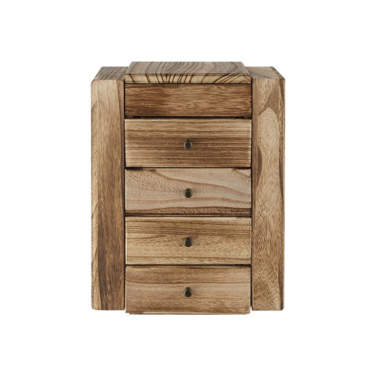 5-Layer Wood Jewelry Box with Mirror and Drawers for Women - Organize and Store Necklaces, Earrings, Rings, and Bracelets with Ease