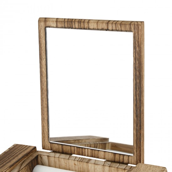 5-Layer Wood Jewelry Box with Mirror and Drawers for Women - Organize and Store Necklaces, Earrings, Rings, and Bracelets with Ease