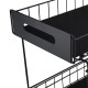 2-Tier Under-Sink Pull-Out Organizer, No-Drill Installation Sliding Bathroom/Kitchen Cabinet Storage Basket  Black