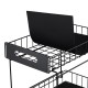 2-Tier Under-Sink Pull-Out Organizer, No-Drill Installation Sliding Bathroom/Kitchen Cabinet Storage Basket  Black