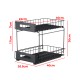 2-Tier Under-Sink Pull-Out Organizer, No-Drill Installation Sliding Bathroom/Kitchen Cabinet Storage Basket  Black