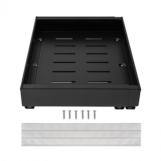 Kitchen Storage Shelf Cabinet Basket Pull Out Drawer Expandable 31-52cm Black