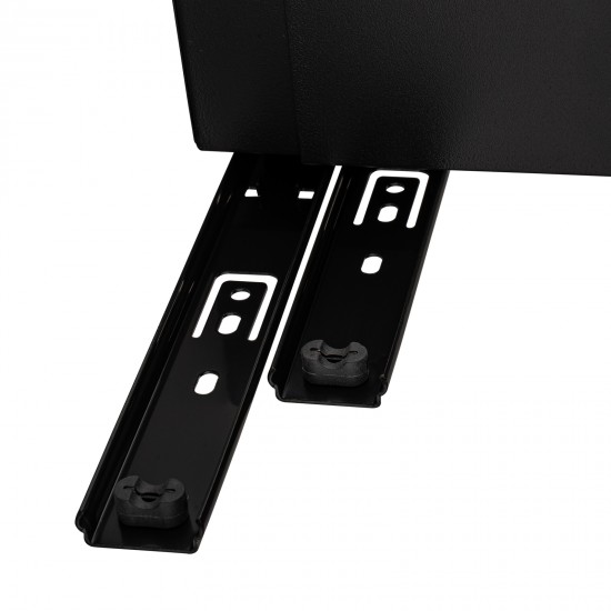 Kitchen Storage Shelf Cabinet Basket Pull Out Drawer Expandable 31-52cm Black