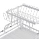 2 Tier Foldable Dish Drying Rack Kitchen Plate Bowl Cup Organizer Cutlery Storage White