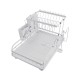2 Tier Foldable Dish Drying Rack Kitchen Plate Bowl Cup Organizer Cutlery Storage White