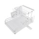 2 Tier Foldable Dish Drying Rack Kitchen Plate Bowl Cup Organizer Cutlery Storage White