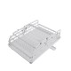 2 Tier Foldable Dish Drying Rack Kitchen Plate Bowl Cup Organizer Cutlery Storage White