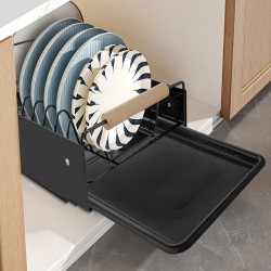 Pull Out Kitchen Cabinet Storage Shelf Rack Drawer Sliding Organizer Black