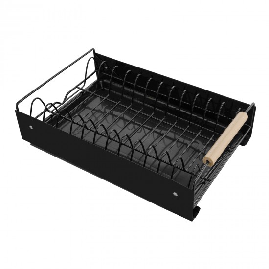 Pull Out Kitchen Cabinet Storage Shelf Rack Drawer Sliding Organizer Black