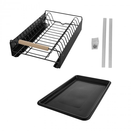 Pull Out Kitchen Cabinet Storage Shelf Rack Drawer Sliding Organizer Black