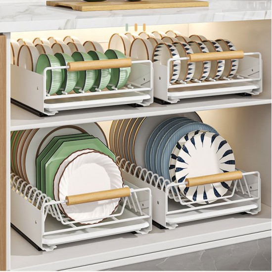Pull Out Kitchen Cabinet Storage Shelf Rack Drawer Sliding Organizer White