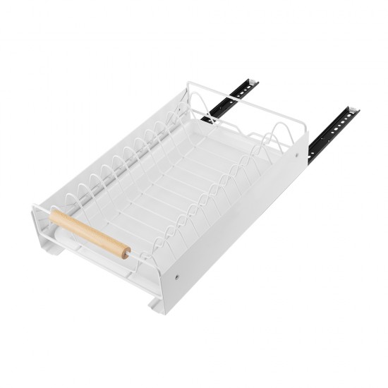 Pull Out Kitchen Cabinet Storage Shelf Rack Drawer Sliding Organizer White