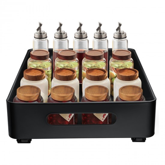 Kitchen Storage Shelf Organizer Under Cabinet Basket Pull Out Sliding Drawer Black