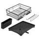 Expandable Dish Bowl Storage Rack Sink Drainer Kitchen Plate Drying Holder Black