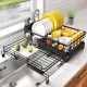 Expandable Dish Bowl Storage Rack Sink Drainer Kitchen Plate Drying Holder Black