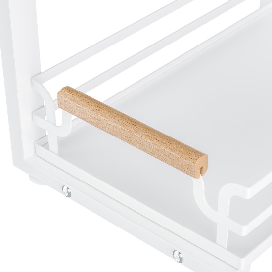 2 Tier Slide Out Under Sink Organizers And Storage Height Adjustable Wooden Handle Pull Out Cabinet Organizer Drawers White