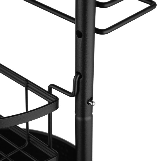 2-Tier Adjustable Lazy Susan Spice Rack, 360° Rotating Countertop Organizer with Removable Towel Holder & Semi-Circle Basket