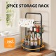 2-Tier Adjustable Lazy Susan Spice Rack, 360° Rotating Countertop Organizer with Removable Towel Holder & Semi-Circle Basket