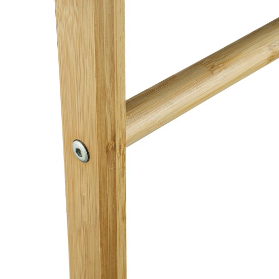 Bamboo Towel Bar Holder Rack 2 Tiers Freestanding Drying Storage