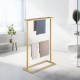 Bamboo Towel Bar Holder Rack 2 Tiers Freestanding Drying Storage
