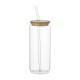 6PCs 500ml Mason Jar Clear Glass Tumbler Iced Drinking Tea Coffee Beer Cups Lids Straws Brushes Gift