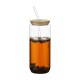 6PCs 500ml Mason Jar Clear Glass Tumbler Iced Drinking Tea Coffee Beer Cups Lids Straws Brushes Gift