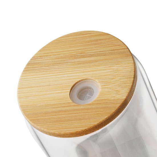 6PCs 500ml Mason Jar Clear Glass Tumbler Iced Drinking Tea Coffee Beer Cups Lids Straws Brushes Gift