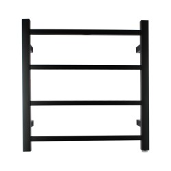 520Hx500Wx120D mm Square Matt Black Electric Heated Towel Rack 4 Bars