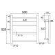 520Hx500Wx120D mm Square Gold Electric Heated Towel Rail 4 Bars