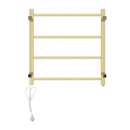 520Hx500Wx120D mm Square Gold Electric Heated Towel Rail 4 Bars