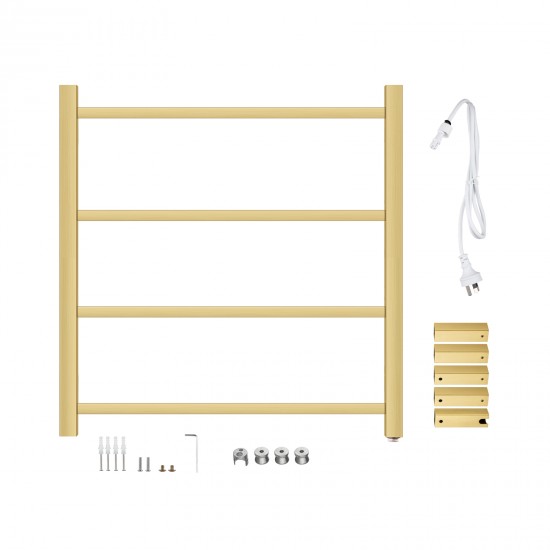 520Hx500Wx120D mm Square Gold Electric Heated Towel Rail 4 Bars