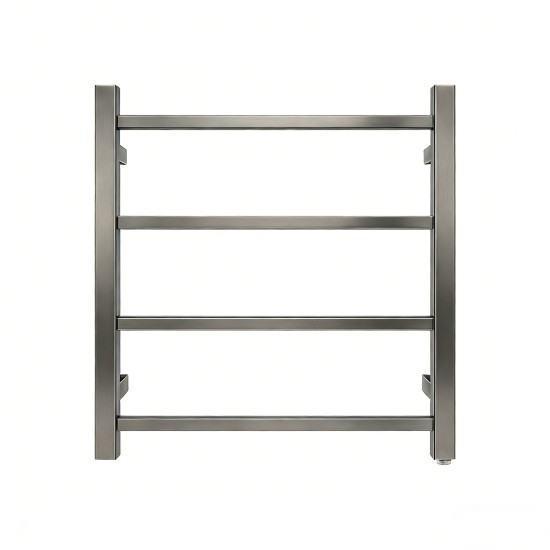 520Hx500Wx120D mm Gunmetal Grey Square Electric Heated Towel Rack 4 Bars
