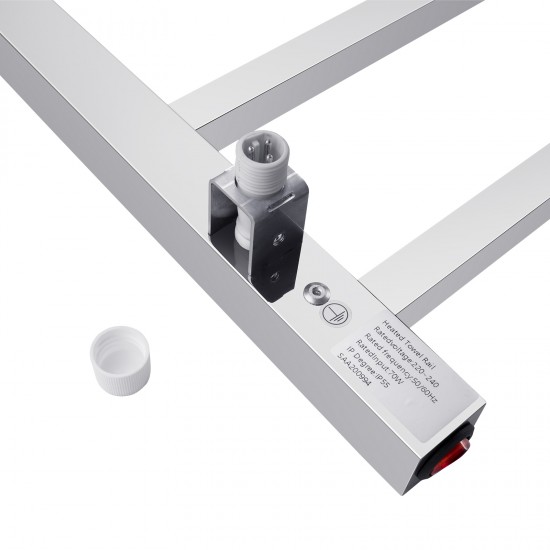 530x600x120mm Square Chrome Electric Heated Towel Rack 5 Bars