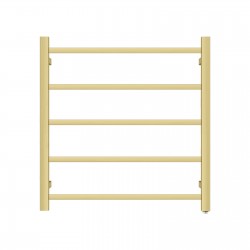530Hx600Wx120Dmm Brushed Yellow Gold Electric Heated Towel Rack 5 Bars