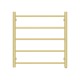 530Hx600Wx120Dmm Brushed Yellow Gold Electric Heated Towel Rack 5 Bars