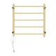 530Hx600Wx120Dmm Brushed Yellow Gold Electric Heated Towel Rack 5 Bars