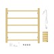 530Hx600Wx120Dmm Brushed Yellow Gold Electric Heated Towel Rack 5 Bars