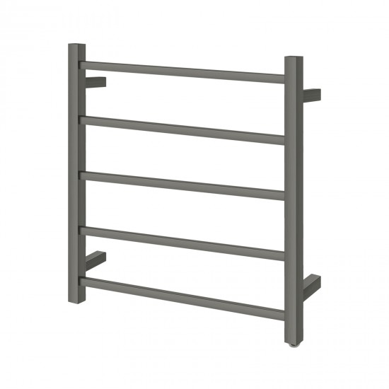 530Hx600Wx120Dmm Gunmetal Grey Electric Heated Towel Rack 5 Bars