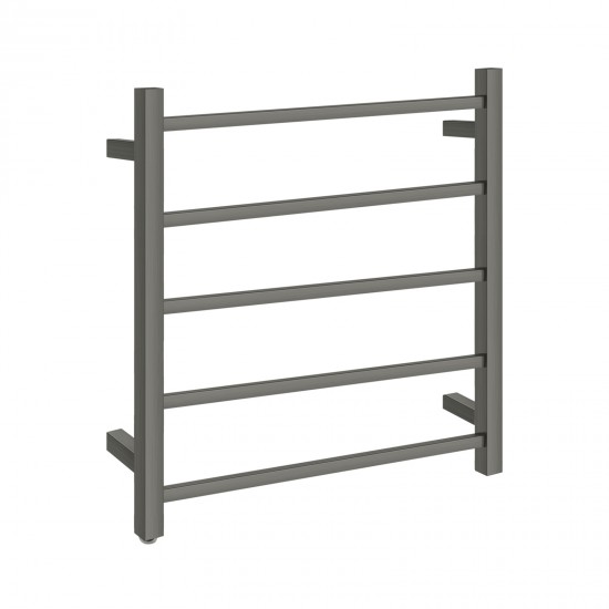 530Hx600Wx120Dmm Gunmetal Grey Electric Heated Towel Rack 5 Bars
