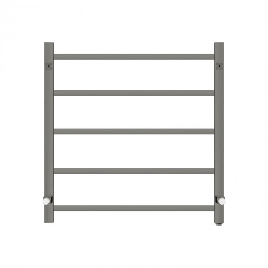 530Hx600Wx120Dmm Gunmetal Grey Electric Heated Towel Rack 5 Bars