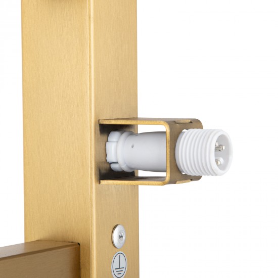 530Hx600Wx120Dmm Brushed Yellow Gold Electric Heated Towel Rack 5 Bars