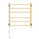 674Hx620Wx120D Brushed Yellow Gold Electric Heated Towel Rack 6 Bars